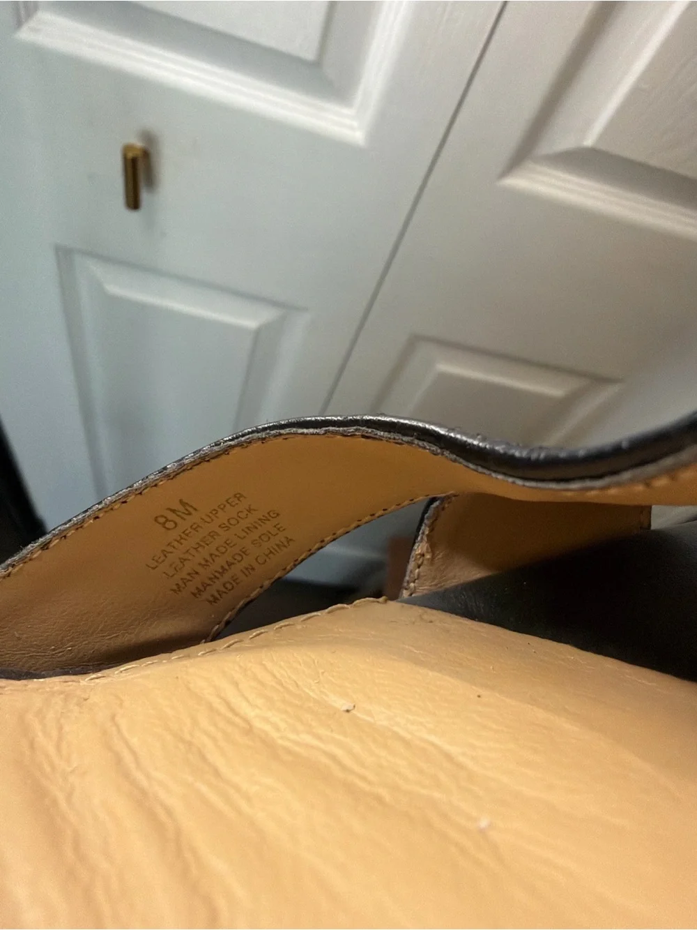 Antonio Melani Black Leather Croc Cork Wedge Sandals Size 8